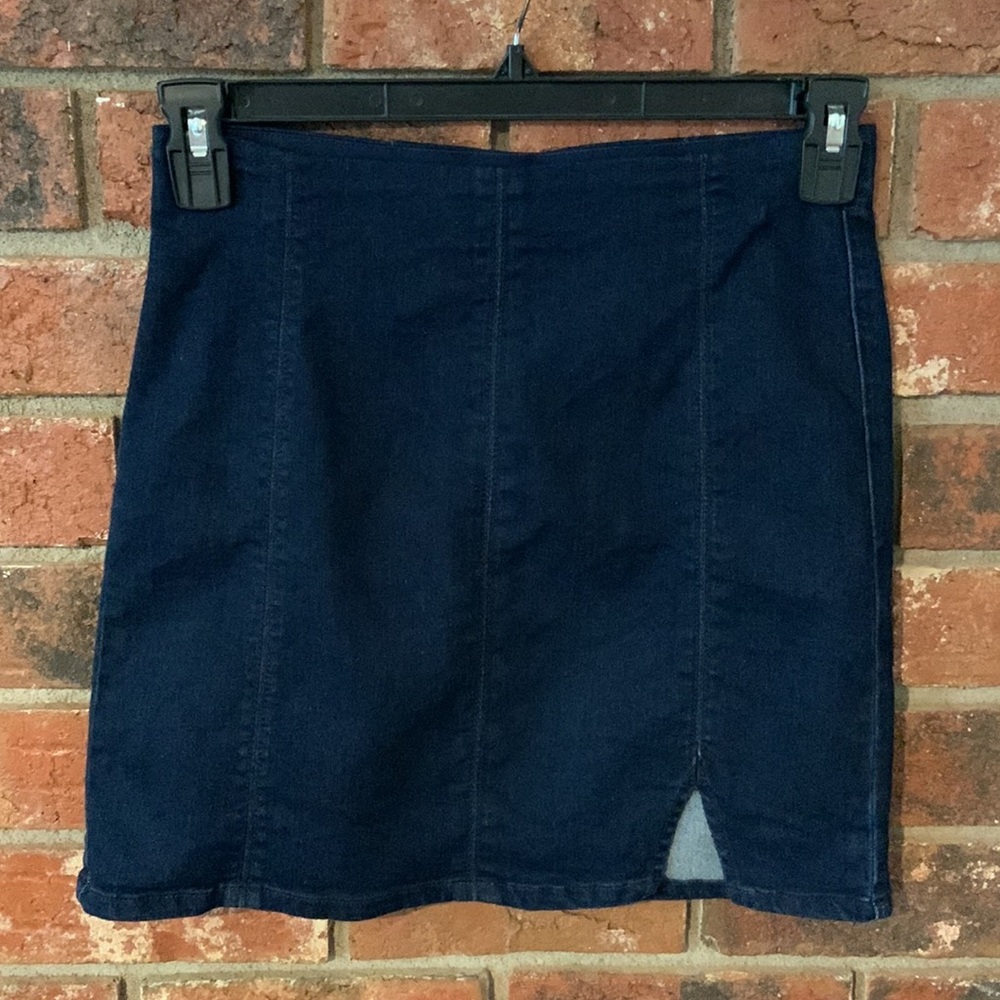 Free People Denim Mini Blue Jean Skirt